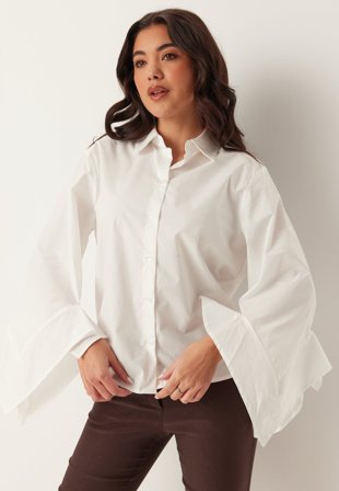 SELECTED - Slfdelia Relaxed Flounce Shirt - Bright White