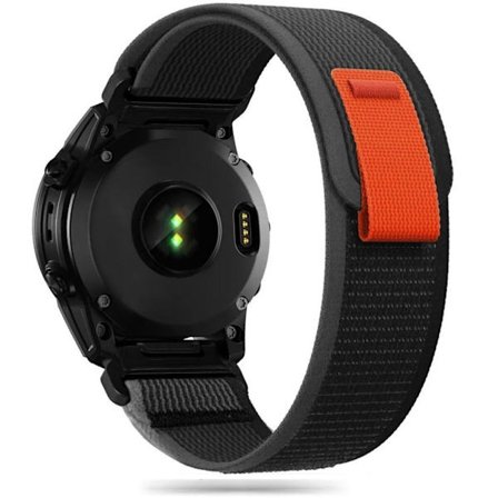 Tech-Protect Nylon Watch Strap for Garmin Fenix 5/6/6 Pro/7 - Black/Orange