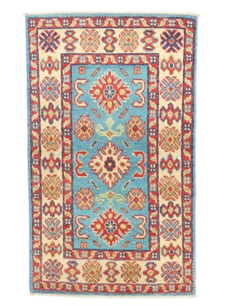 Tapete Kazak Fine 59X97 Vermelho Escuro/Bege (Lã, Afeganistão)