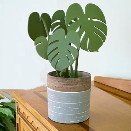 2 sarjaa Monstera-alustasarjaa 3D-tulostettu, magneettiset aluslehdet, Monstera-alusta, 3D-tulostettu vihreä lehtijuoma-alusta