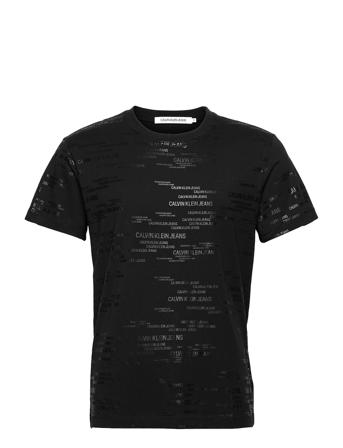 Logo Aop Tee T-shirts Short-sleeved Svart Calvin Klein Jeans