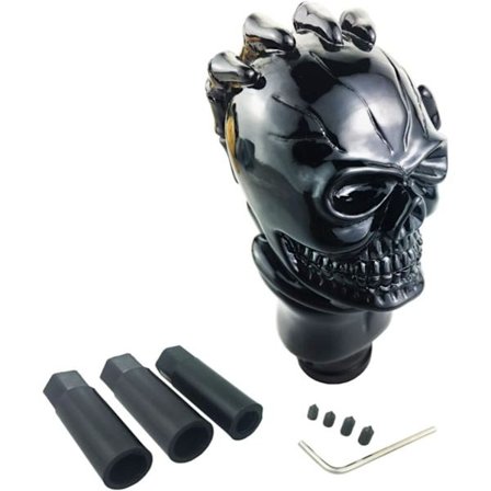 Gearskiftehåndtag til bil, Universal Skull Shape Gear Knob Gear Shift Lever Manuel Gear Shifter Biltilbehør, Sort
