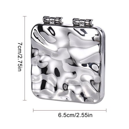 Bärbar dubbelsidig vikbar kosmetisk ficka spegelplätering Po