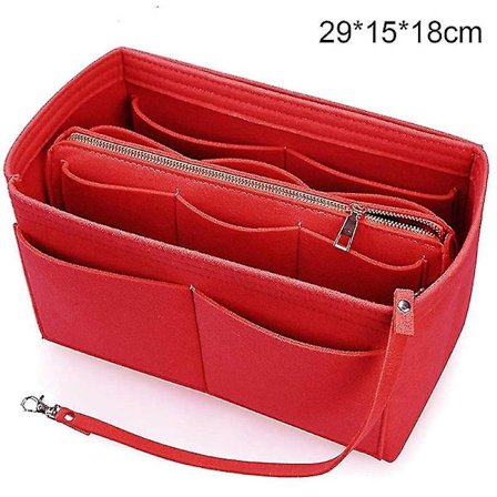 Purse Organizer Insert Felt Bag With Zipper Handbag Tote Shaper Multi Pockets Large Storage Bags