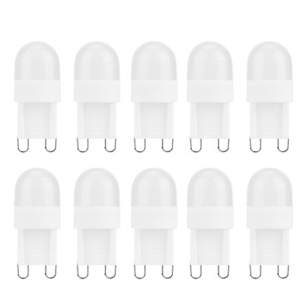 10 stk. 1,5W G9-sokkel LED-pærer, små BiPin-sokkelpærer til lysekroner, indendørs belysning 230V