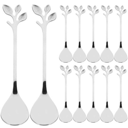 12 stk Røreskjeer i rustfritt stål, Barskjeer, Cocktailskjeer, Drikkeblandeskjeer