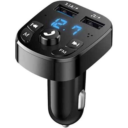 Bluetooth-sändare för bil, trådlös Bluetooth-adapter Bilsats MP3-spelare Mottagare Ljud Musik Stereo, Handsfree-samtal Dubbla USB-portar