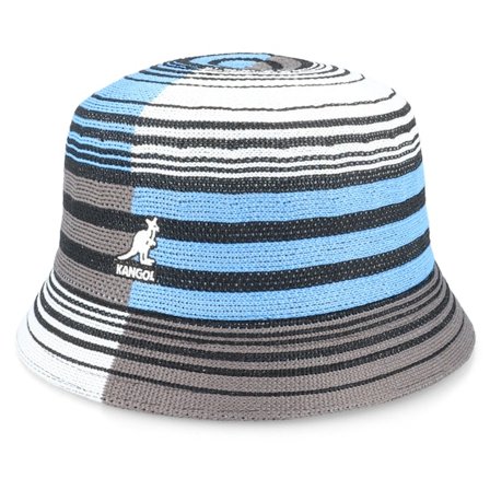 Kangol - Digital Stripes Bin Black/Stripe Bucket Bucket Grey Hat - @ Hatstore