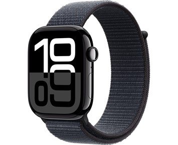 Apple-Watch Series 10 GPS 46mm Jet Black Aluminium Case with Ink Sport Loop-Størst skjerm. Tynnest design. Noensinne.-Personal training-Apple Watch
