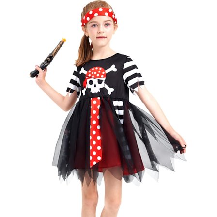 Piratkostume til børn, udklædningstøj, festtøj, til drenge og piger Sød pirat