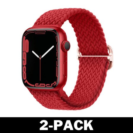 Flätat Armband för Apple Watch 42/44/45 mm Röd M