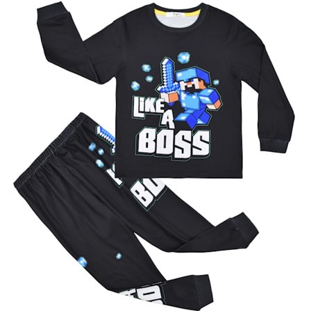 Minecraft - Lasten ja taaperoiden kotiasusetti, kaksiosainen pitkähihainen pyjama ja housut