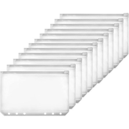 A6-kansiotasku, läpinäkyvä, 12 kpl 6-reikäisiä kansiotaskuja