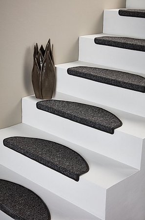 Jotex - Trappetrinsmåtte 10-pak Polypropylen Grå Meleret PASSO Køb Trappetrinstæpper hos Jotex