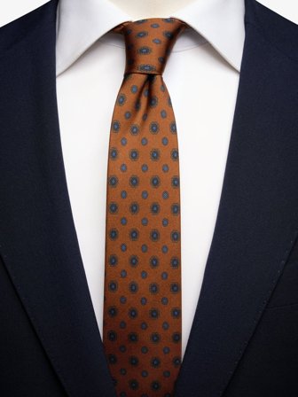 John Henric Men's Terrakotta Krawatte Geometrisch Size 6,5