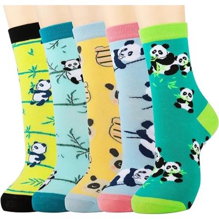 5 par søte sokker for kvinner med dachshund, kylling, bie, pinnsvin og panda