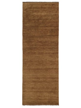 Handloom Fringes 80X200 Small Brown Plain (Single Colored) Runner Wool Rug