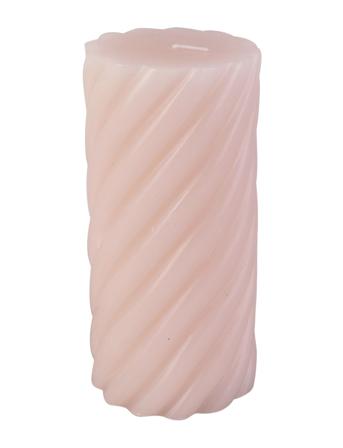 Pillar Candle Swirl 77H Home Decoration Candles Block Candles Vaaleanpunainen Present Time