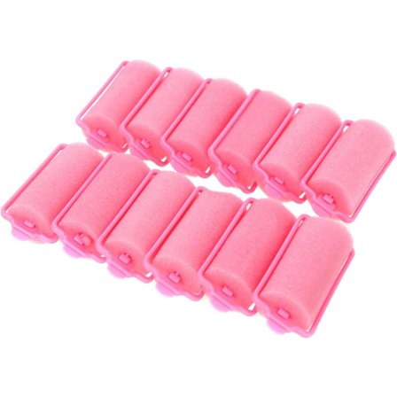 12 styck 63x32mm skumgummivalsar (rosa) flexibla hårstyling