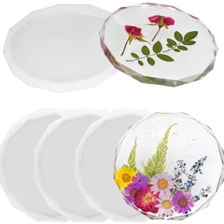 4-pak harpiksstøbeforme til bordskånere, diamantkant krystalbordskånerforme f