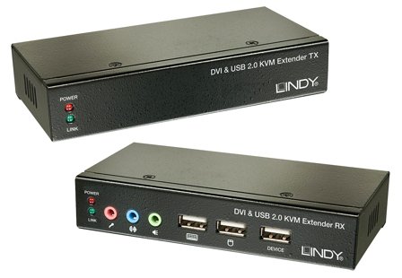 Lindy Cat6 KVM Extender Classic DVI USB Audio. 50m Factory Sealed