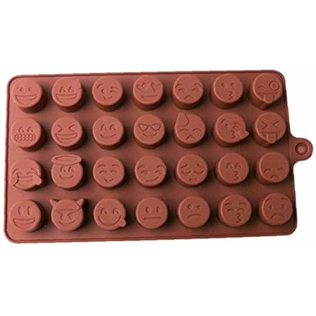 21 hulrums sjove emojis silikoneforme til cupcake, brownie-topper, bløde og hårde slik, vingummier, keto-fedtbomber, jello, isterningbakke