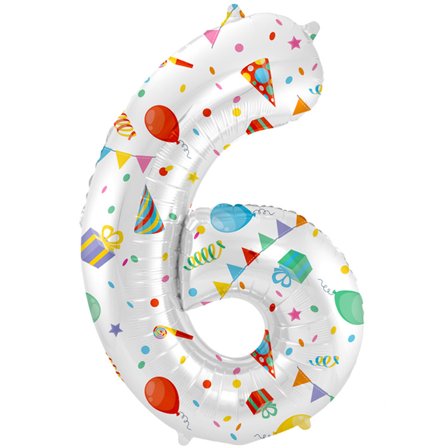 Sifferballong Joyful "0-9" Ciffer 6