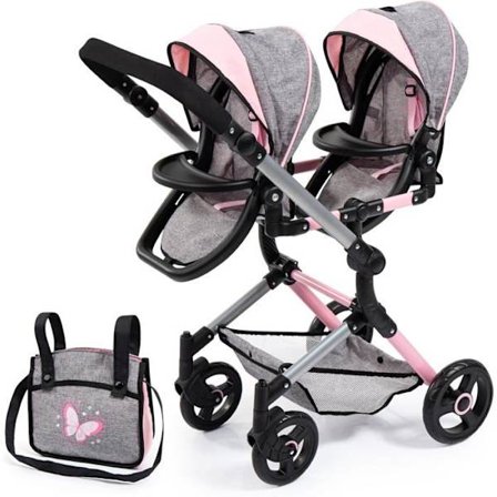 Bayer Design 26233AA justerbar och hopfällbar syskonvagn med inbyggd korg