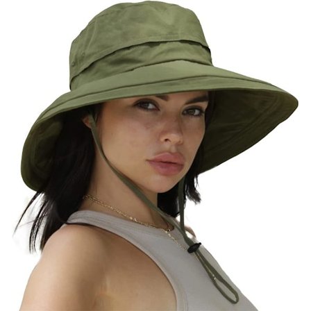 Solhat til Kvinder Havehat Bredbremmet Strand Solbeskyttelse Åndbar Bomuld Sommerhat Med Foldbar Brem