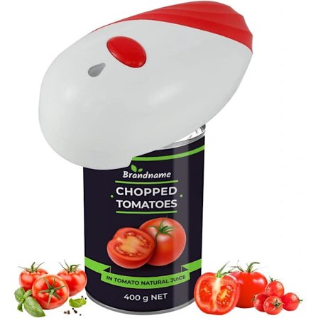 RÖD Elektrisk burköppnare, handsfree burköppnare, elektrisk konservöppnare