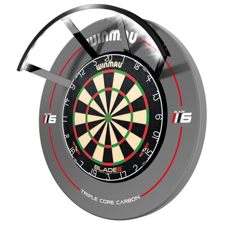 Winmau Polaris Dartboard Light 120° - 1200 Lumens LED, Magnetic, Aluminum, Grey/Red/White, 3.5m Cable - Triple Core Carbon, Blade 6 Tech