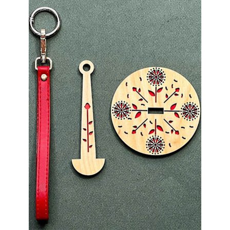 Bærbar Garnholder til Håndled, Garnnøgleholder, Garnholder, Garnopbevaring, Træ Garnholder, Garnholder med Læder Håndledsrem