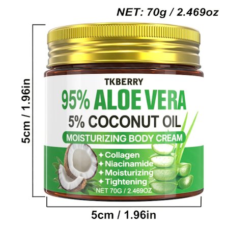 Aloe Vera Krem, Aloe Vera Fuktighetsgivende Kroppskrem - 95% Ren