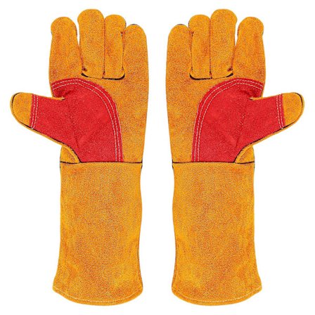 Nye, velegnede Heavy Duty svejsehandsker, slidstærke svejsehandsker, isoleringsbeskyttelse, flammehæmmende svejselæderarbejdshandsker