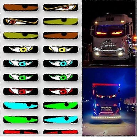 Lastbil-specifik Devil's Eye LED-skærm Bil Øje Lys Lastbil Dynamisk LED-lys 7cmx17.3cm