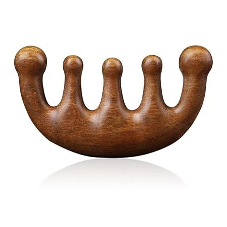 Trækam, Multipurpose Scalp Gua Sha Kam, Træhårkam, Grøn Sandeltræ Træmassagekam, Til Mænd Og Kvinder, Hovedbundspleje, Afslapning, Akupunktur