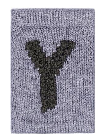 Smallstuff Knitted Letter Y, Blue Blå