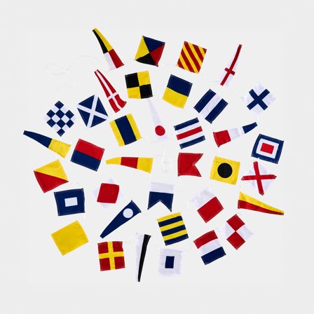 Guirlande de pavillons de signalisation NOCK Eggegrund, 36 pavillons, 30 x 10 cm / 18 x 15 cm, 11 m