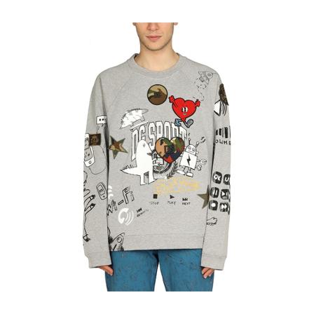 Dolce & Gabbana, Sweatshirts Grijs, Heren, Maat:M