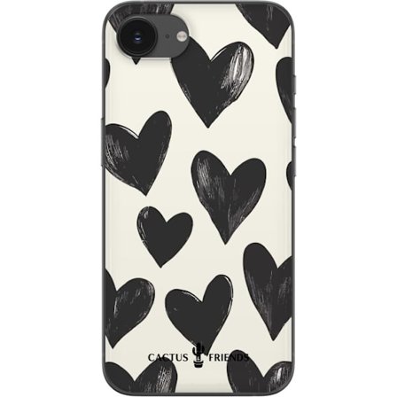 Kompatibelt Mobildeksel til Apple Apple iPhone 16e Cactus and Friends - Bold Black Love Pattern