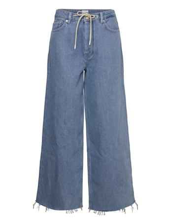Heavy Denim Wide Drawstring Jeans Vide Jeans Blå Ganni*Betinget Tilbud