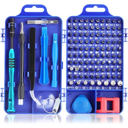 Precisionsskruvmejselset, 110 i 1 multifunktionell magnetisk skruvmejselset för bärbar dator Mac Watch Toy Smycken Glasögon Utrustning (Blå)