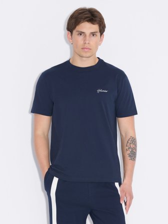 Holzweiler - Tucker Embroidery Tee - Navy - Mens - Extra Small