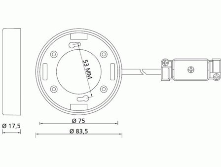 Delock Lighting GX53 surface mount base round type F white