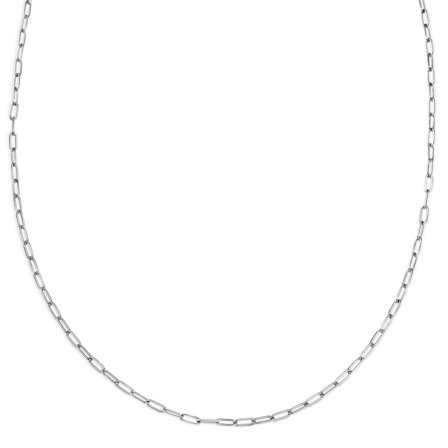 New Classics | 3mm Silver-Tone Stainless Steel Paperclip Chain Necklace for Men - Chain necklaces