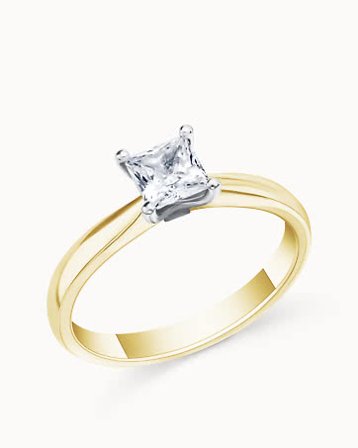 Solitaire Ring Caroline 18K Yellow Gold och Platinum Natural Diamond 0.50 Carat - Engagement Rings & Wedding Rings from Vanbruun