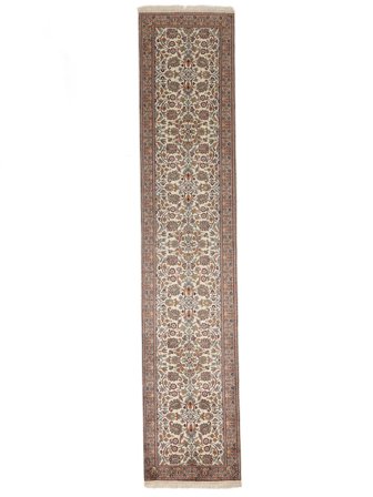 Tapis Cachemire Pure Soie 63X306 De Couloir Marron (Soie, Inde)