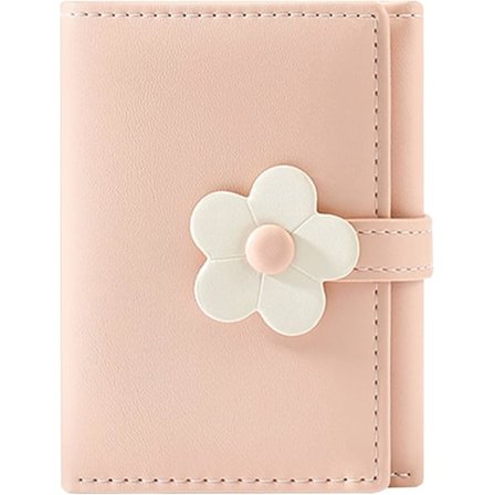 Dame Jenter Lommebok Søt Blomst Trifold Lommebok PU Lær Lommebok Ultratynn Kort Lommebok Liten Trifold Kontantkort Holder