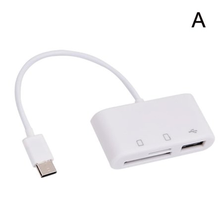 USB C 3-i-1 Hubb Konverter Typ C Adapter SD-kortläsare för Mac Typ-C One-size