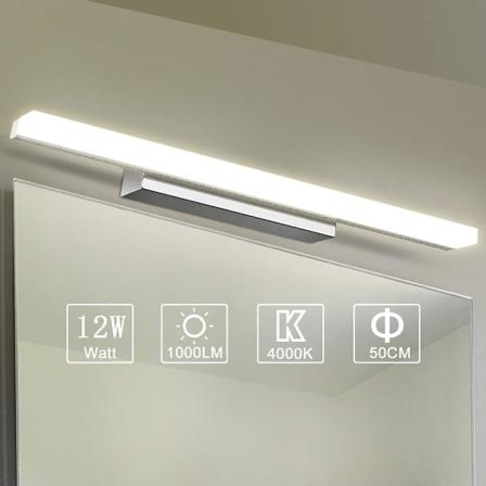 LED Speillampe 50 Nøytral Hvit Bad Vegglampe 4000k Moderne Innendørs Badlampe Lampe Badbelysning 12w 1000lm Ikke-dimbar